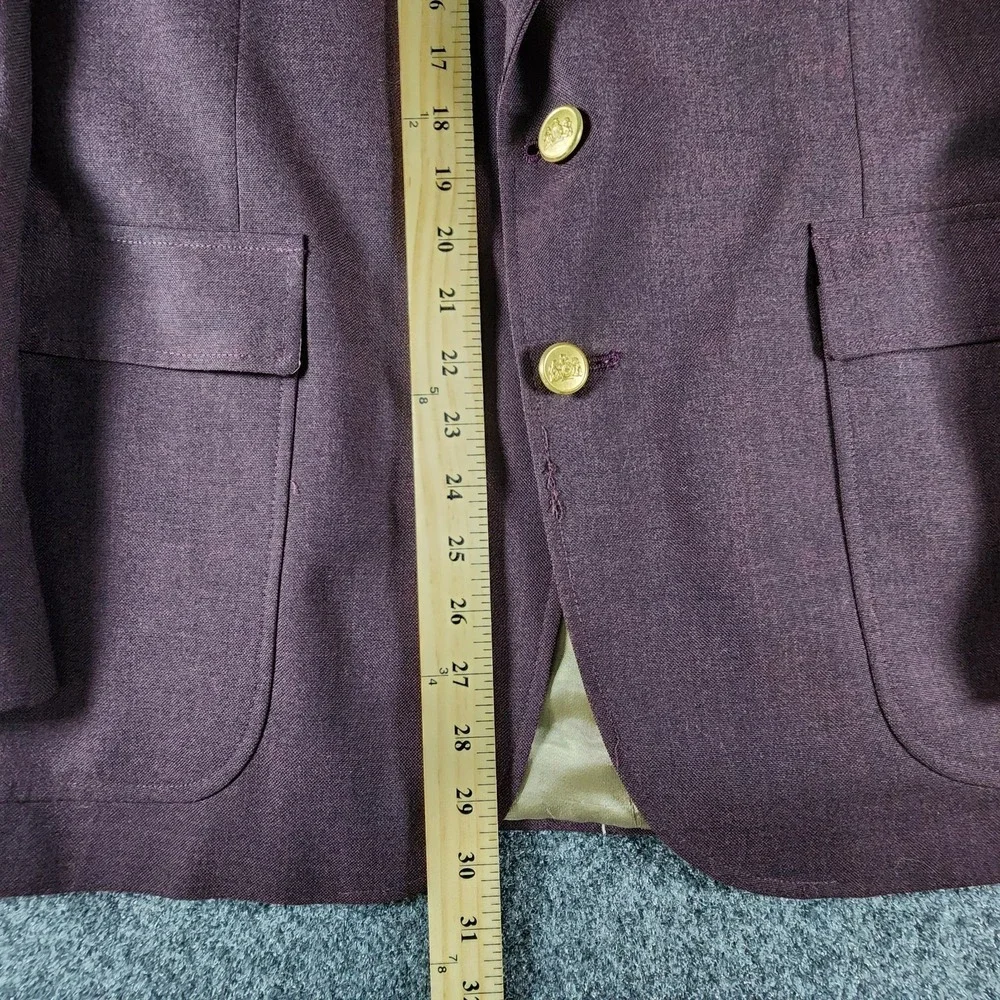 VTG Stafford‎ USA 44S Purple Hopsack Gold Button Men's Blazer Jacket Sport Coat